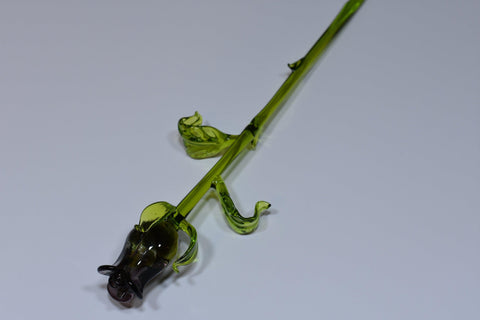Lavender Glass Rose - Handcrafted Long Stem Flower