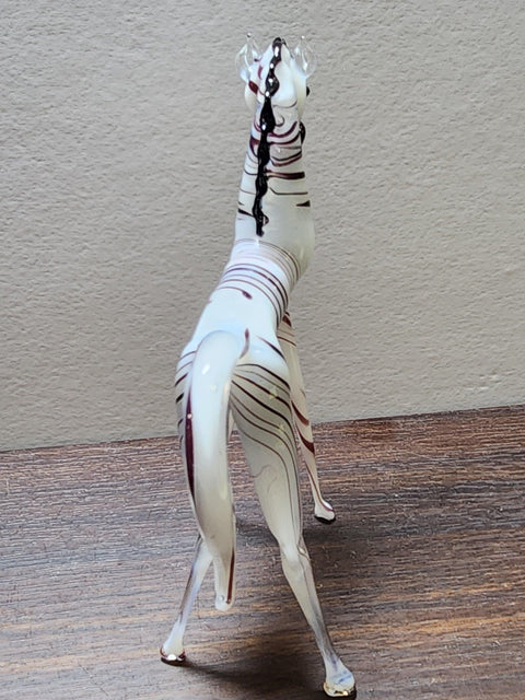 Naturally Colored Glass Figurine - Handcrafted - Zebra Design