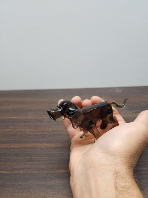 Naturally Colored Glass Figurine - Handcrafted - Labrador Design