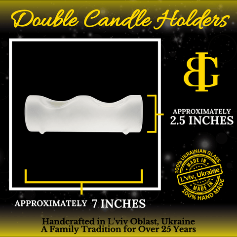 Frosted Glass Double Candle Holder - Dogwood Flower Yule Log