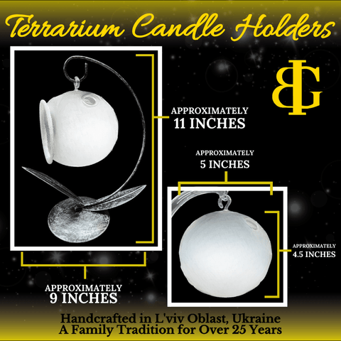 Red Glass Terrarium Candle Holder - White Cabins